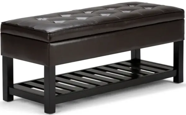 Cosmopolitan - Storage Ottoman Bench With Open Bottom - Tanners Brown