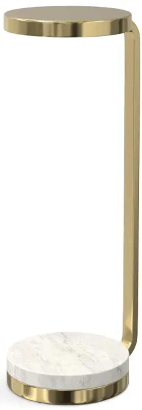 Sylvie - Side Table - White / Gold