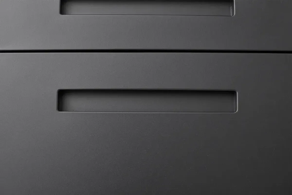 3 Drawer Mobile File Cabinet Under Desk Office, Simple Style Versatile Storage Cabinet For Legal / Letter / A4 Files, 5 Wheel Design Anti-Tilting Cold Rolled Steel Waterproof Moisture-Proof