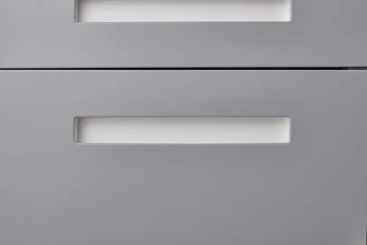 3 Drawer Mobile File Cabinet Under Desk Office, Simple Style Versatile Storage Cabinet For Legal / Letter / A4 Files, 5 Wheel Design Anti-Tilting Cold Rolled Steel Waterproof Moisture-Proof