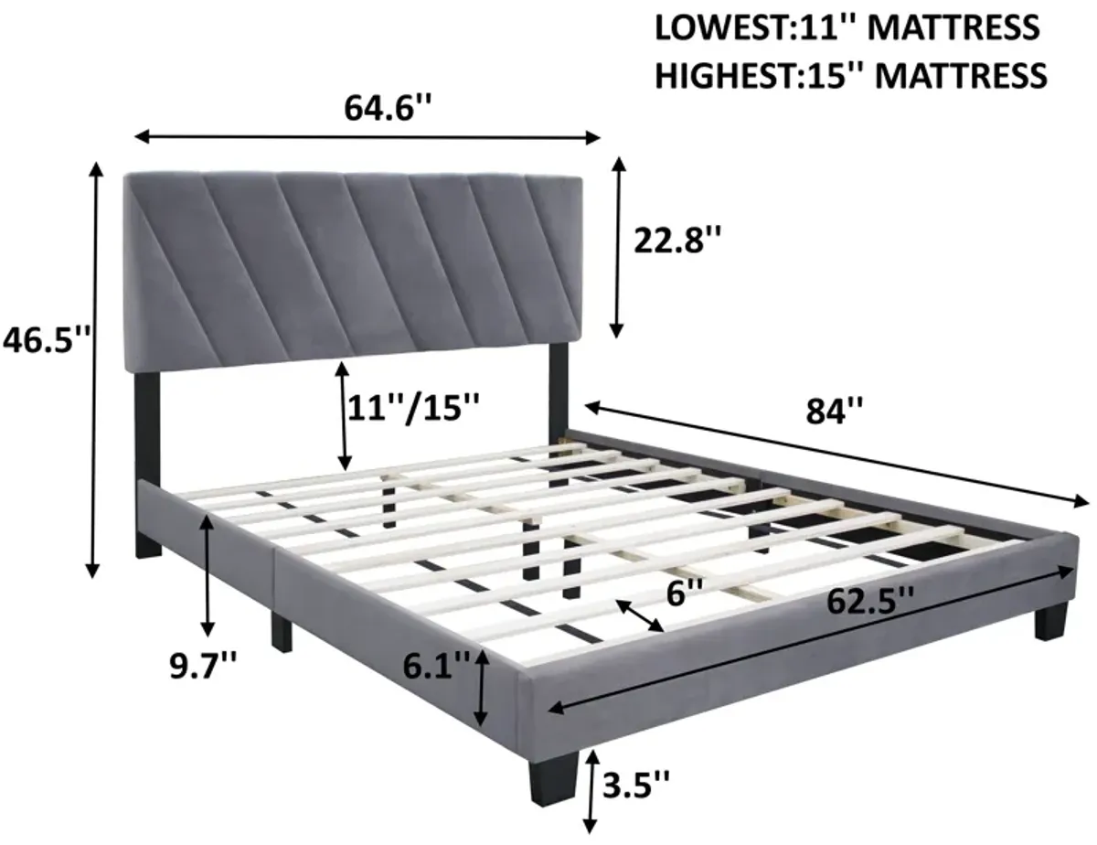 Queen Adjustable Upholstered Bed Modern Minimalist Top Styles