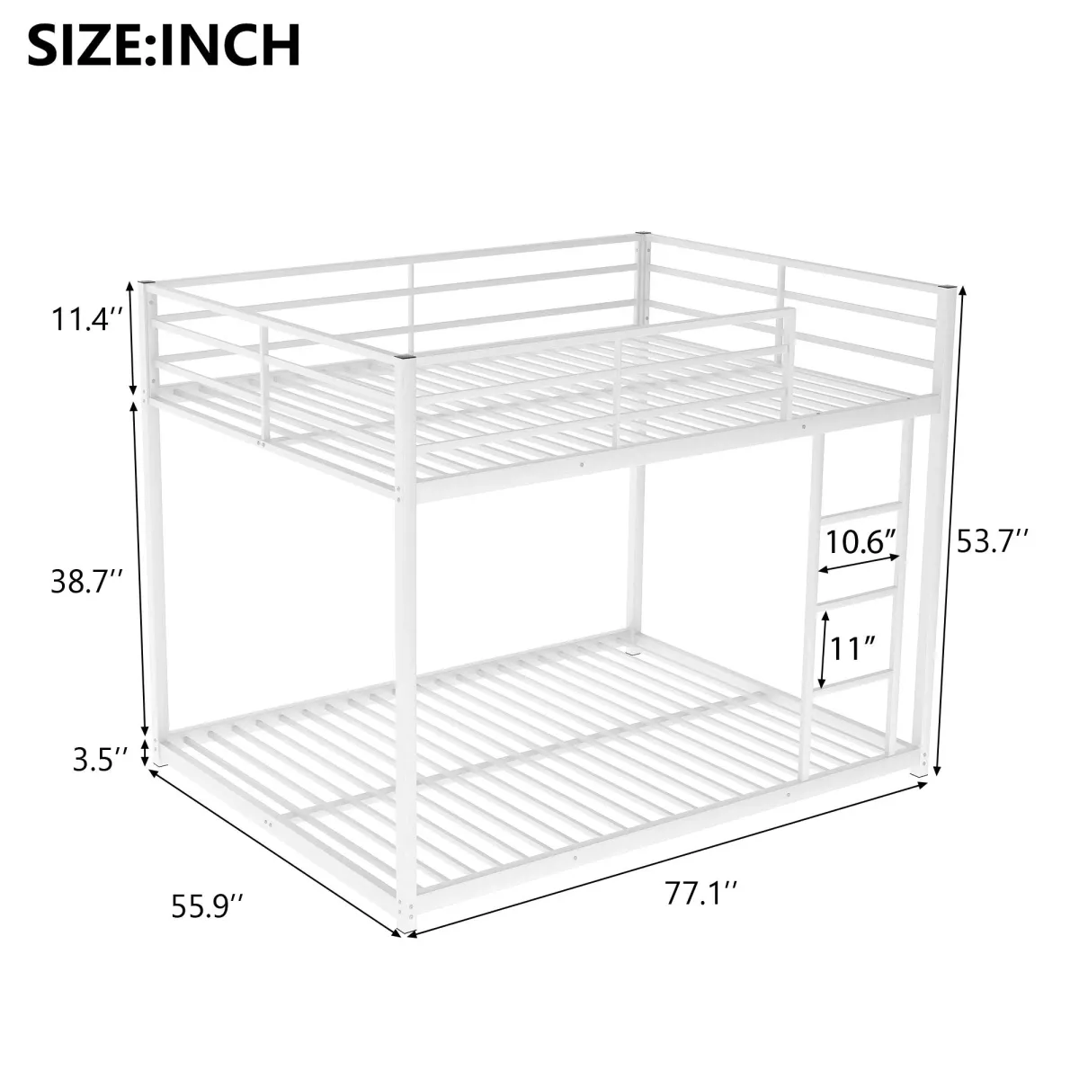 Metal Bunk Bed, Low Bunk Bed With Ladder