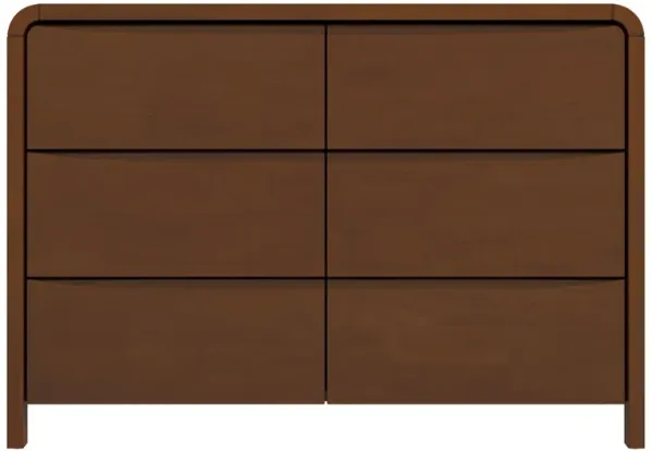 Lionel - Mid-Century Modern Solid Wood 6 Drawer Dresser - Brown