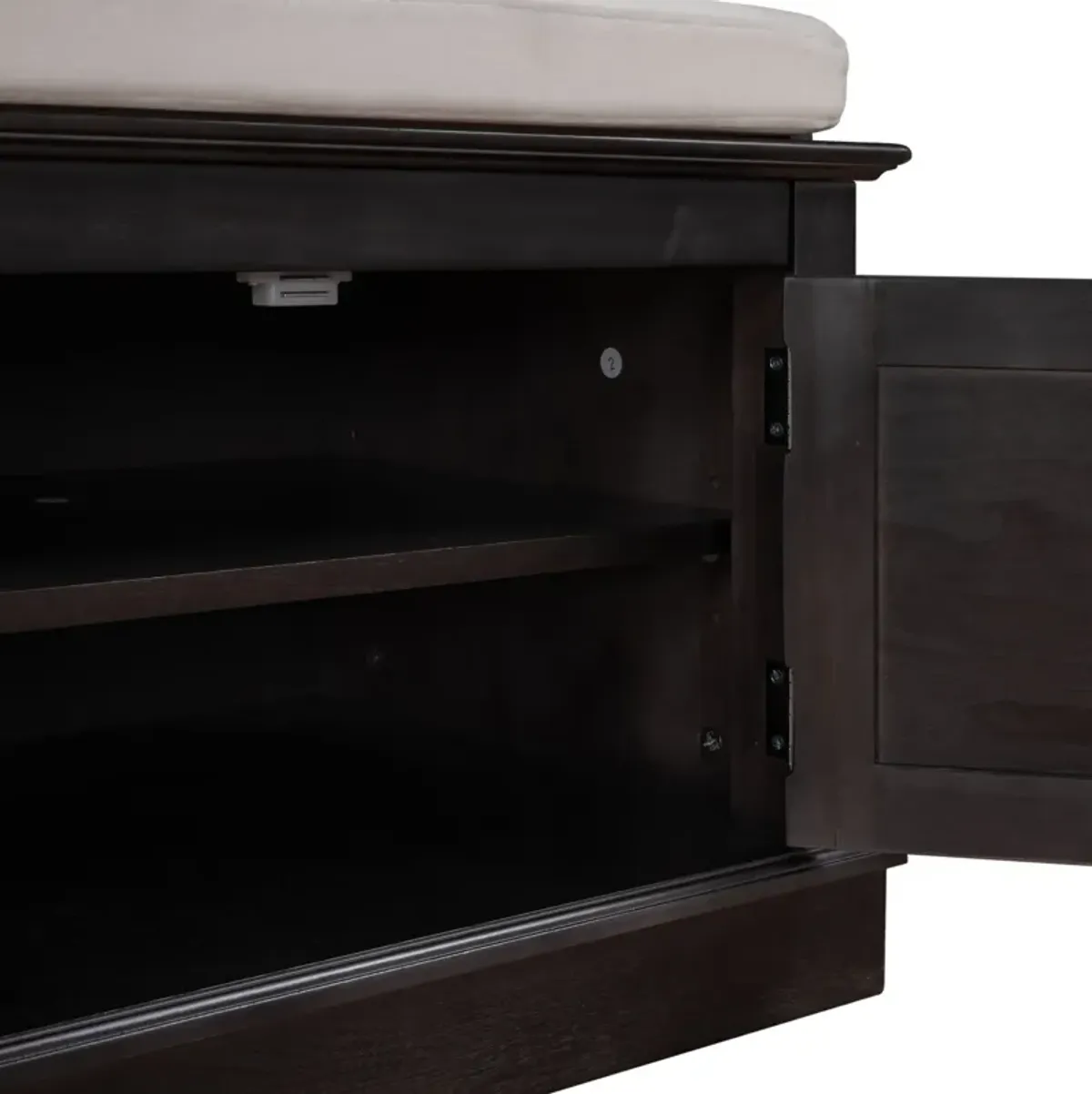 Storage Bench With 4 Doors And Adjustable Shelves, Shoe Bench With Removable Cushion For Living Room, Entryway