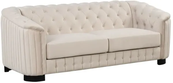 Mid Century Modern Sofa With Rubber Wood Legs, Velvet Upholstered Sofa Couch, Sofa With Thick Removable Seat Cushion, 3 Seater Sofa Couch For Living Room