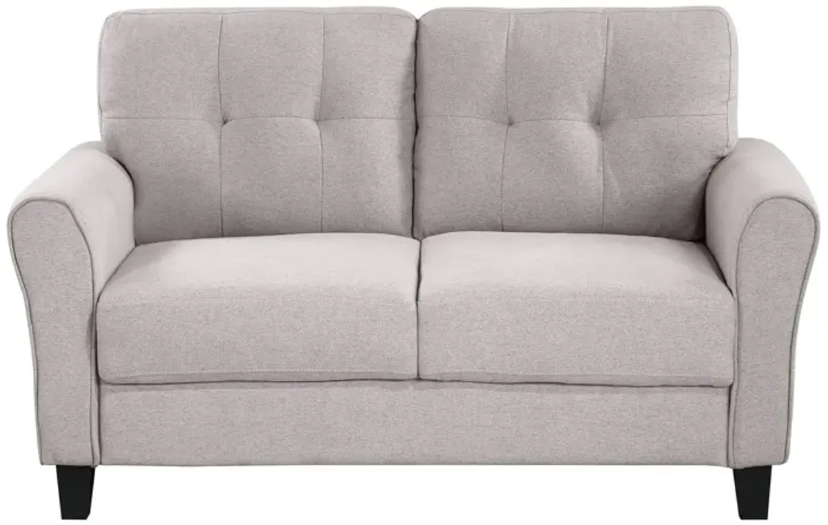 Modern Living Room Loveseat Linen Upholstered Couch Furniture For Home Or Office