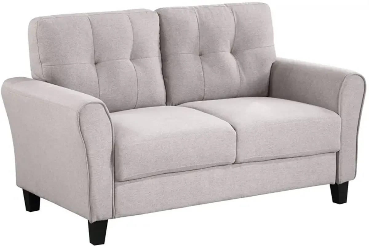 Modern Living Room Loveseat Linen Upholstered Couch Furniture For Home Or Office