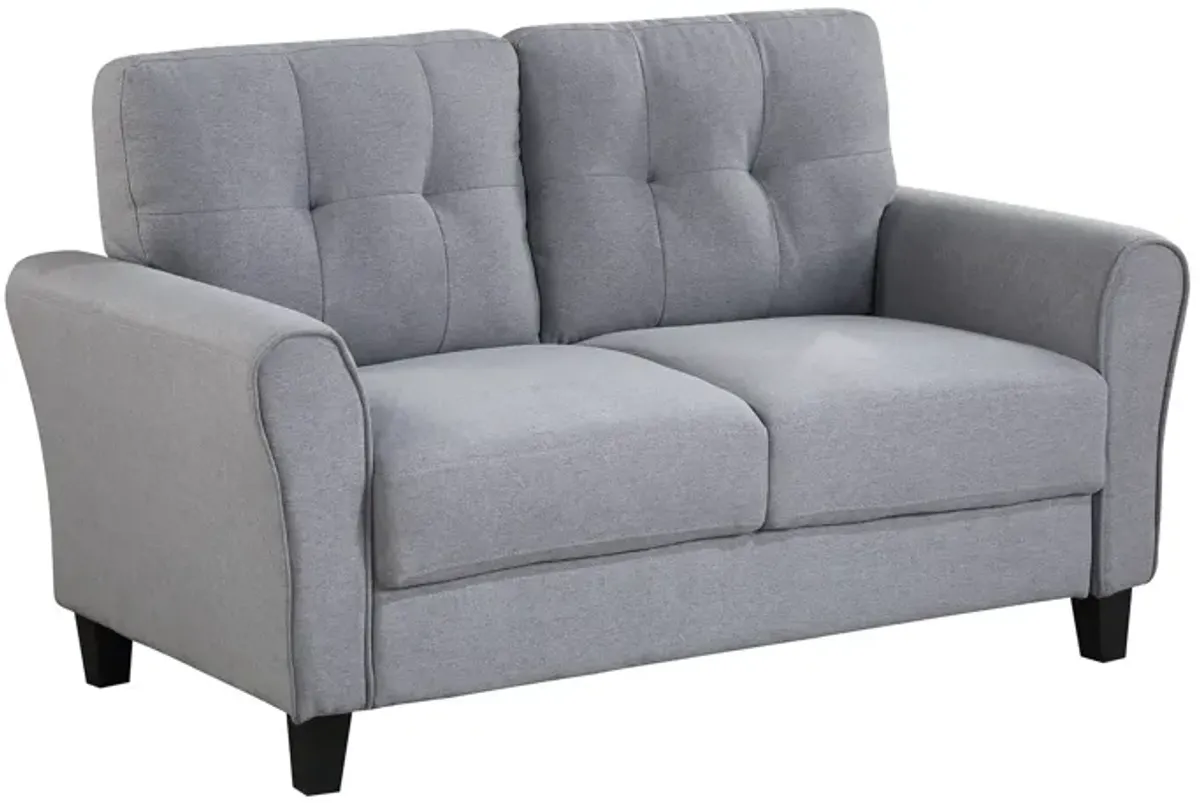 Modern Living Room Loveseat Linen Upholstered Couch Furniture For Home Or Office