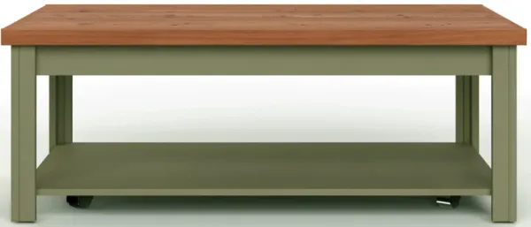 Vineyard - Coffee Table - Sage Green And Fruitwood