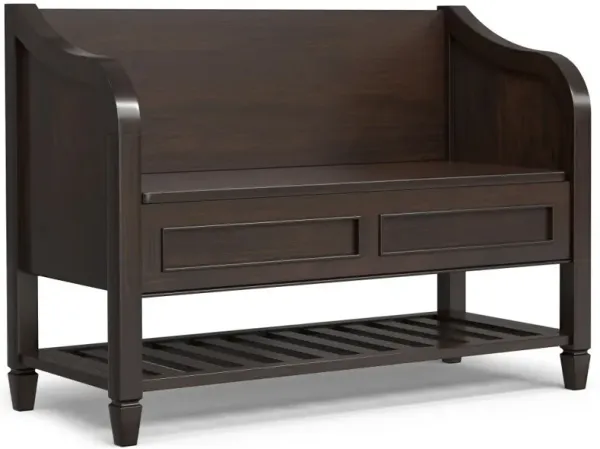 Connaught - Entryway Storage Bench With Shelf - Chestnut
