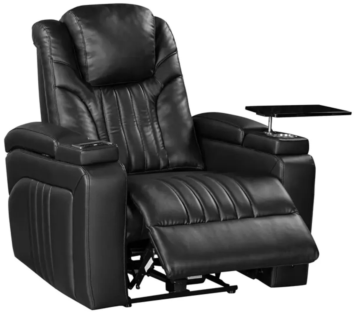 Power Recliner Home Theater Recliner With Power Adjustable Headrest, Wireless Charging Device, USB Port, Storage Arms, Cup Holder And Swivel Tray Table For Living Room