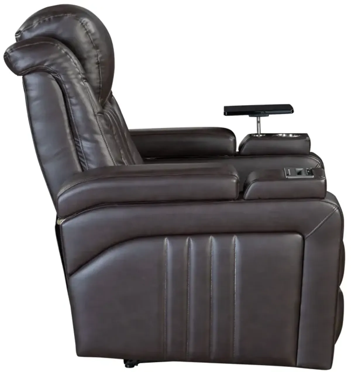 Power Recliner Home Theater Recliner With Power Adjustable Headrest, Wireless Charging Device, USB Port, Storage Arms, Cup Holder And Swivel Tray Table For Living Room