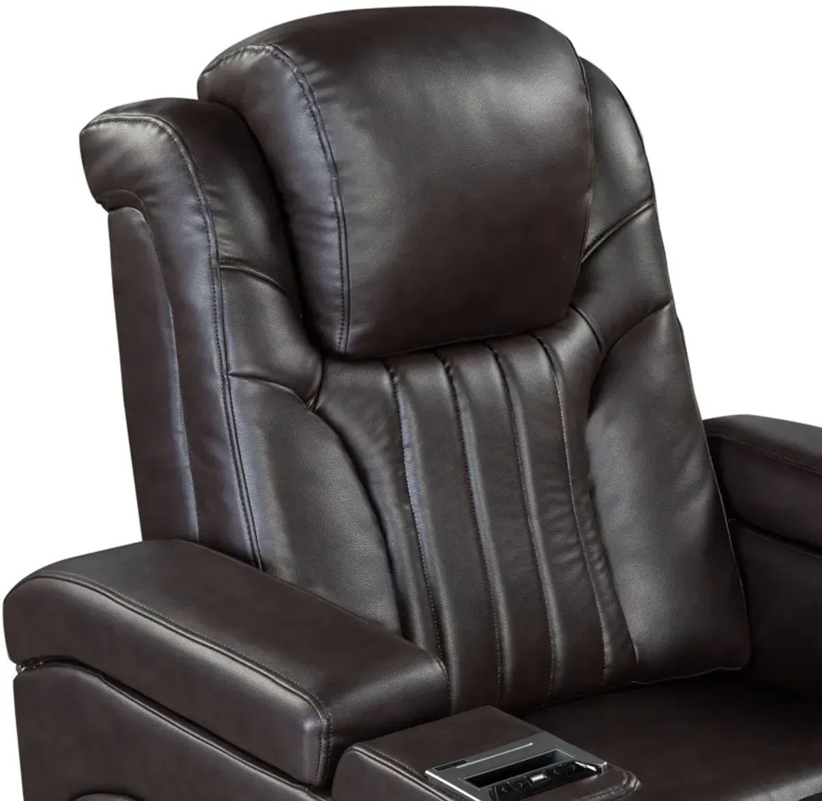 Power Recliner Home Theater Recliner With Power Adjustable Headrest, Wireless Charging Device, USB Port, Storage Arms, Cup Holder And Swivel Tray Table For Living Room