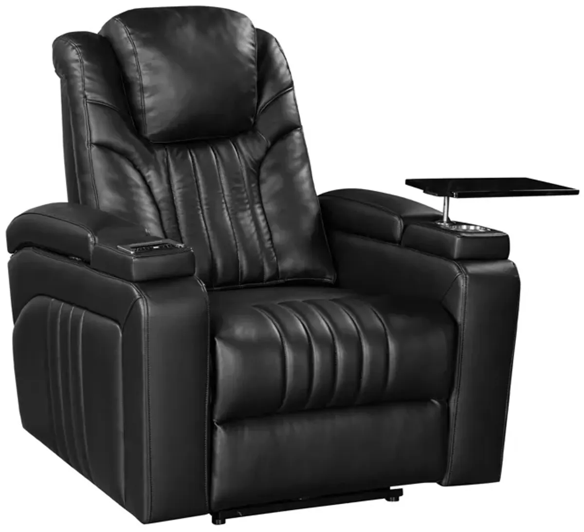 Power Recliner Home Theater Recliner With Power Adjustable Headrest, Wireless Charging Device, USB Port, Storage Arms, Cup Holder And Swivel Tray Table For Living Room