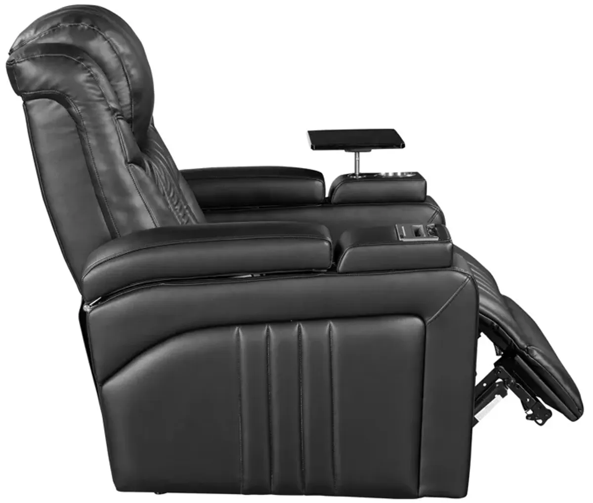 Power Recliner Home Theater Recliner With Power Adjustable Headrest, Wireless Charging Device, USB Port, Storage Arms, Cup Holder And Swivel Tray Table For Living Room