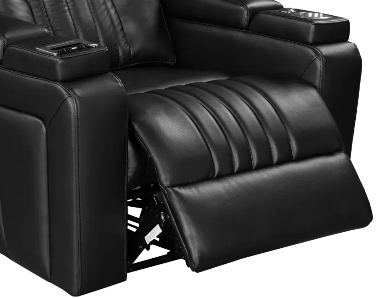 Power Recliner Home Theater Recliner With Power Adjustable Headrest, Wireless Charging Device, USB Port, Storage Arms, Cup Holder And Swivel Tray Table For Living Room