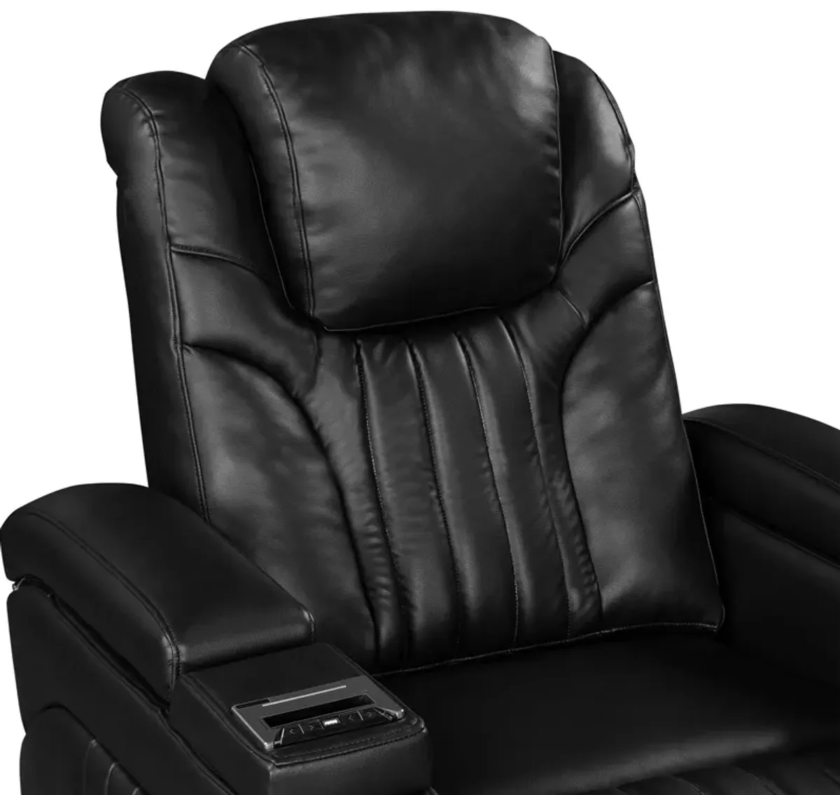 Power Recliner Home Theater Recliner With Power Adjustable Headrest, Wireless Charging Device, USB Port, Storage Arms, Cup Holder And Swivel Tray Table For Living Room