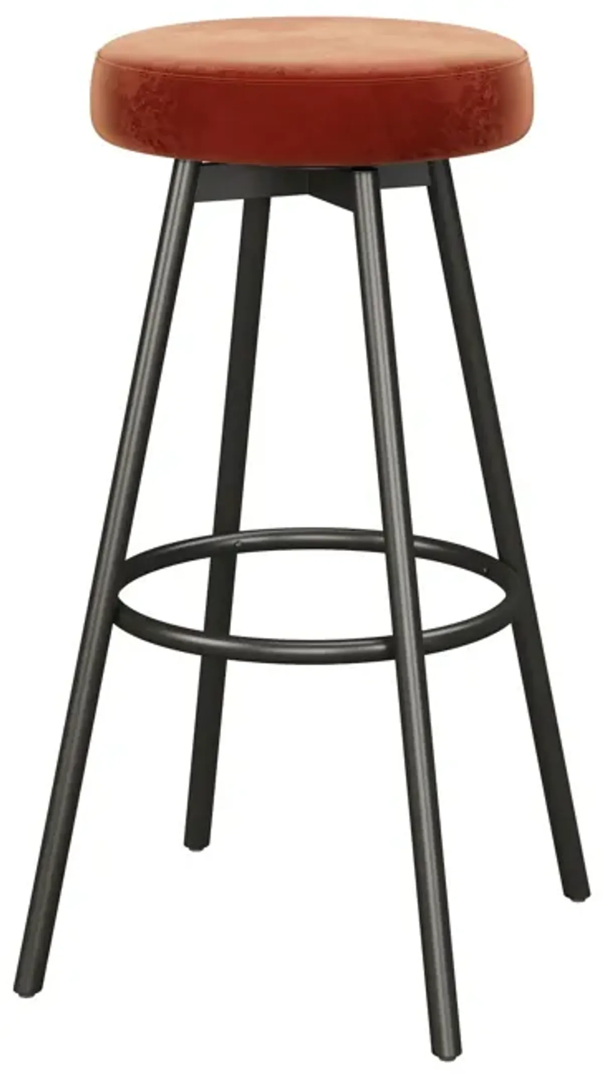 Modern Glam Upholstered Faux Velvet Bar Stool