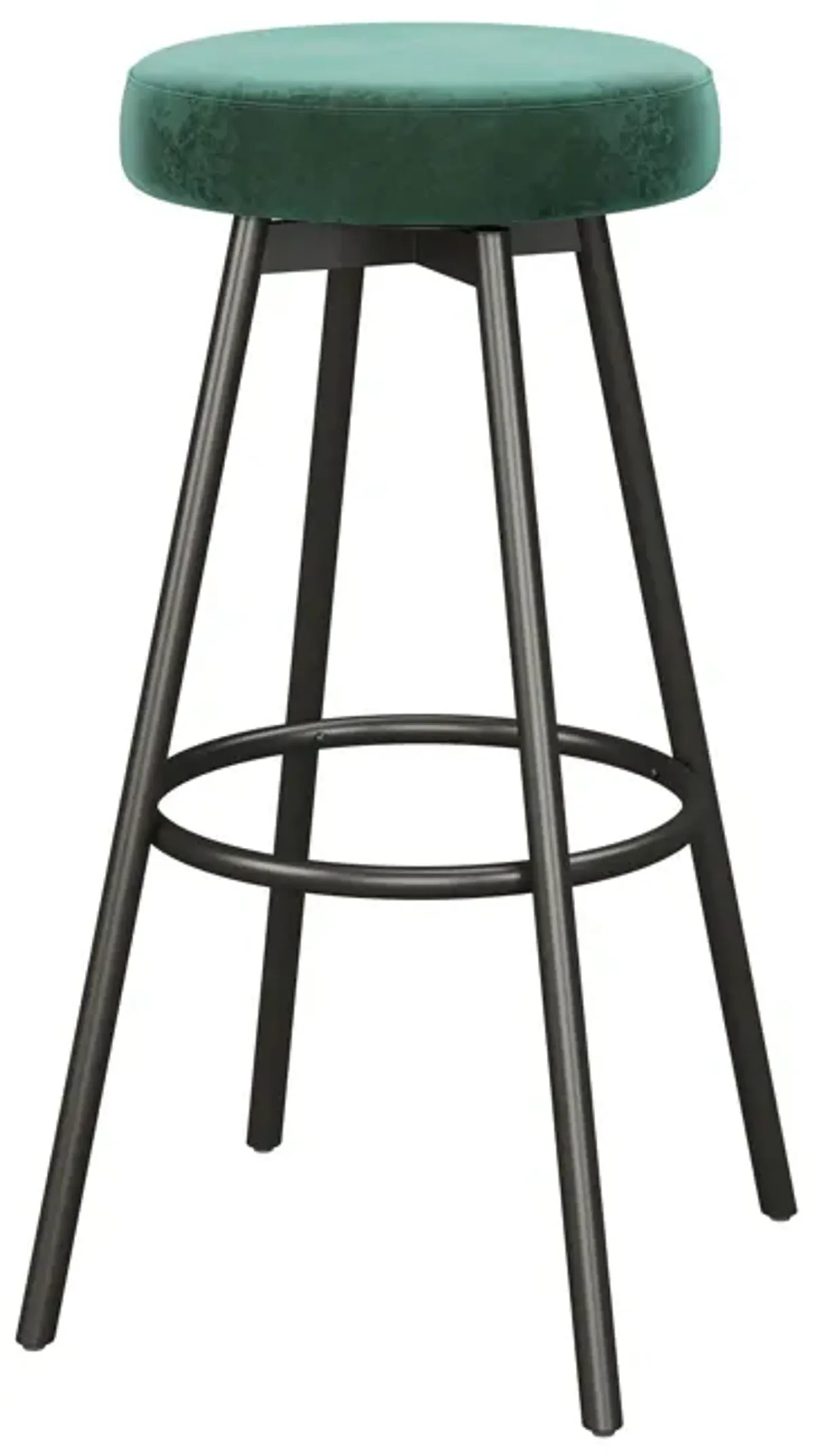 Modern Glam Upholstered Faux Velvet Bar Stool