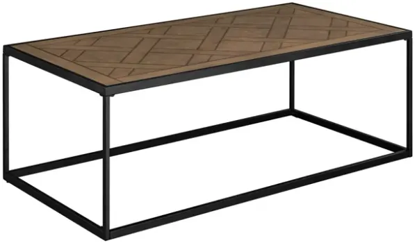 Contemporary Decorative Parquet Top Rectangle Coffee Table - Parquet Veneer