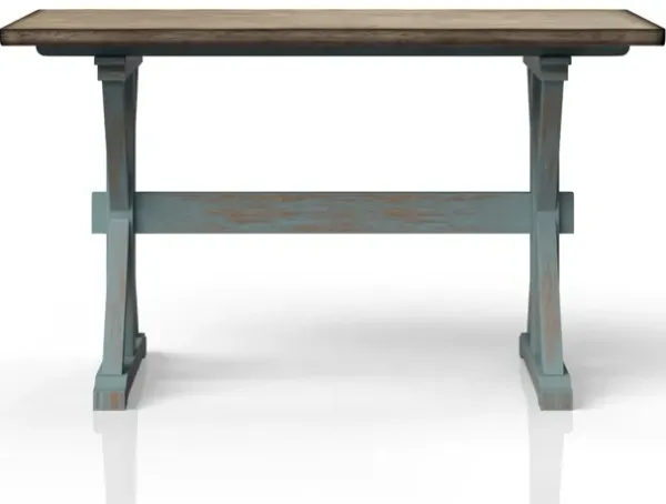 X Based Counter Height Casual Dining Table - Aqua Blue