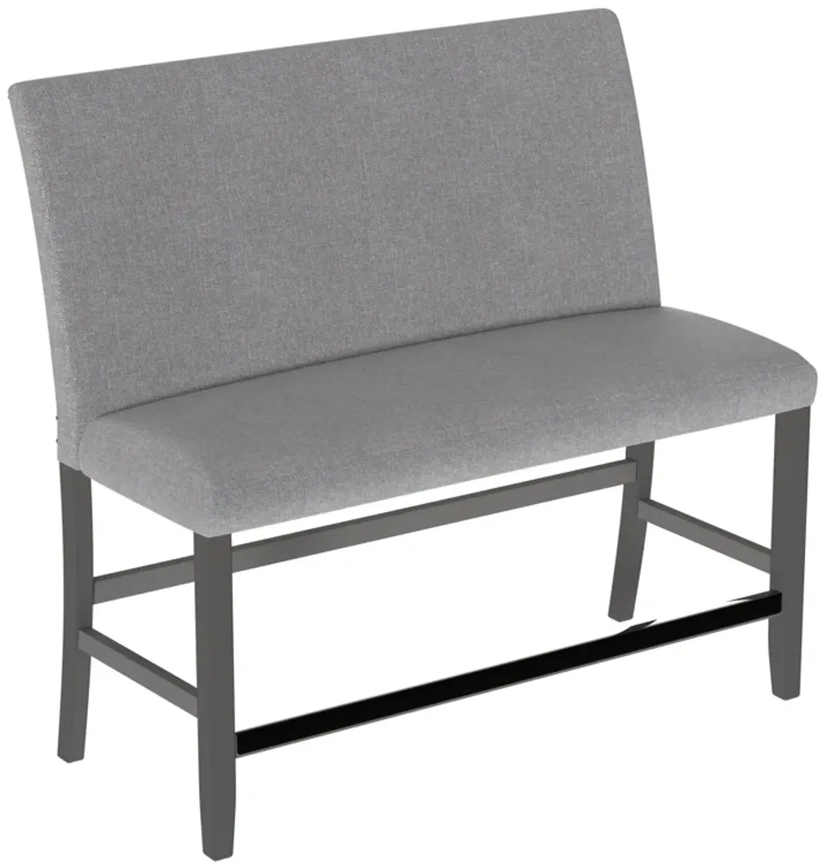 Glimm - Upholstered Bench With Back - Gray