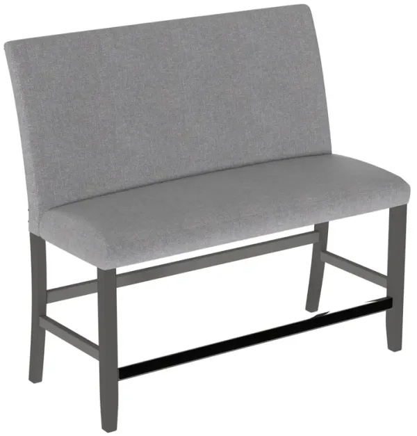 Glimm - Upholstered Bench With Back - Gray