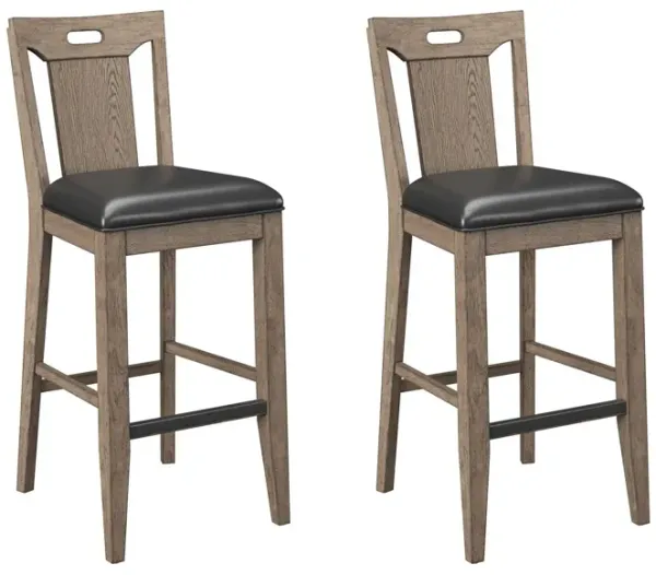 Benti - Slat Back Bar Stools (Set of 2) - Brown