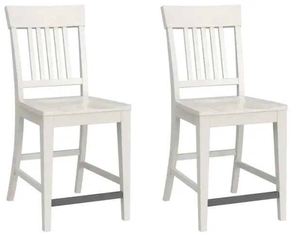 Haidel - Slat Back Counter Stools (Set of 2) - White