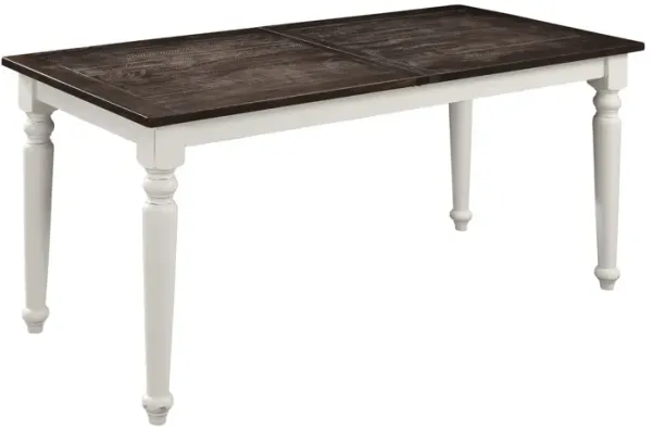 Mountina - Gathering Dining Table With Leaf - Brown / White