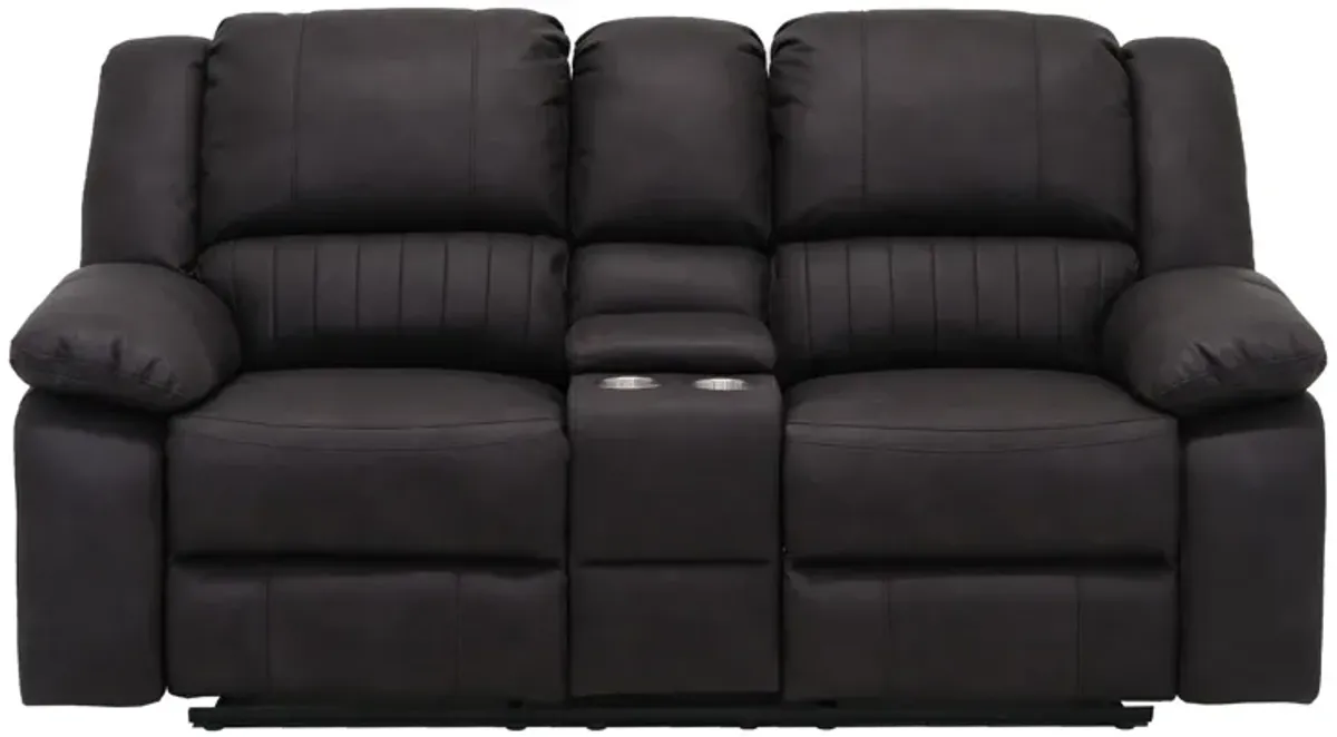 Marshall - Reclining Console Loveseat - Black