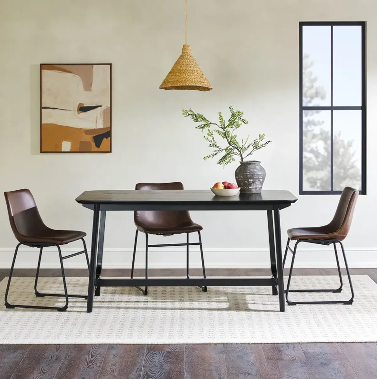 Mid-Century Modern Dining Table With Trestle Base