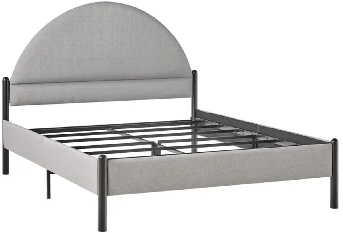 Bed Modern Upholstered Curved Headboard