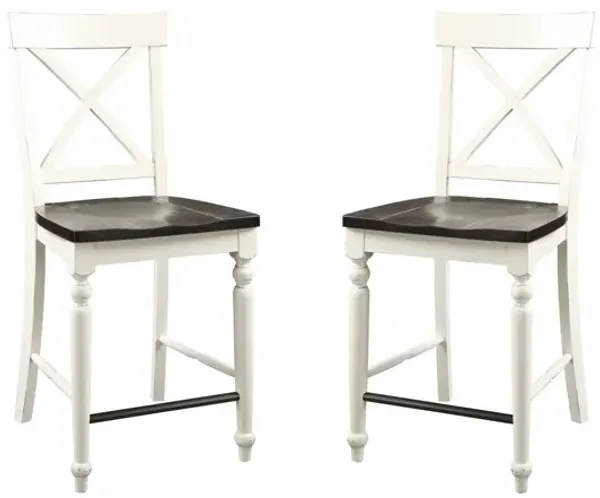 Mountina - 24" Tall Bar Stools (Set of 2) - Brown / White