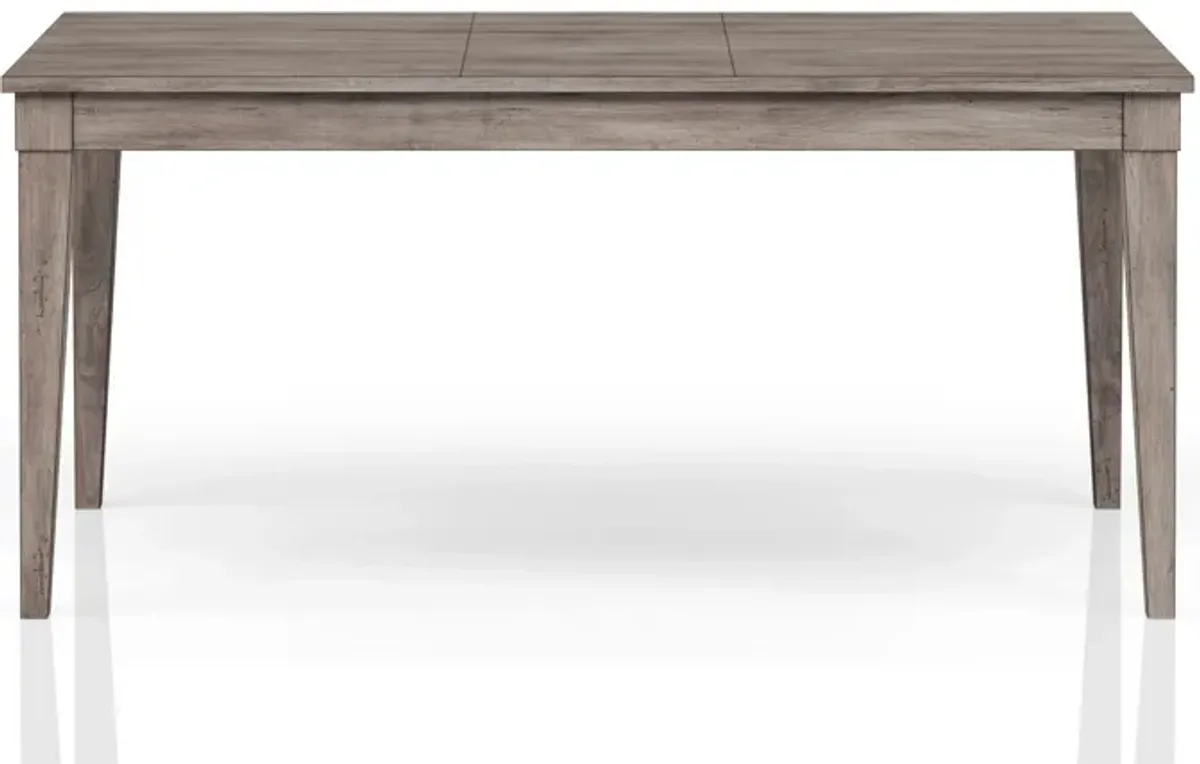 Rustic Dining Table Two Storage Drawers And Leaf - Gray