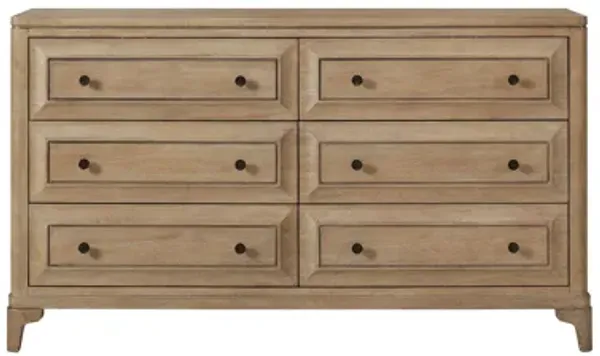 Modern 6 Drawer Dresser - Sand