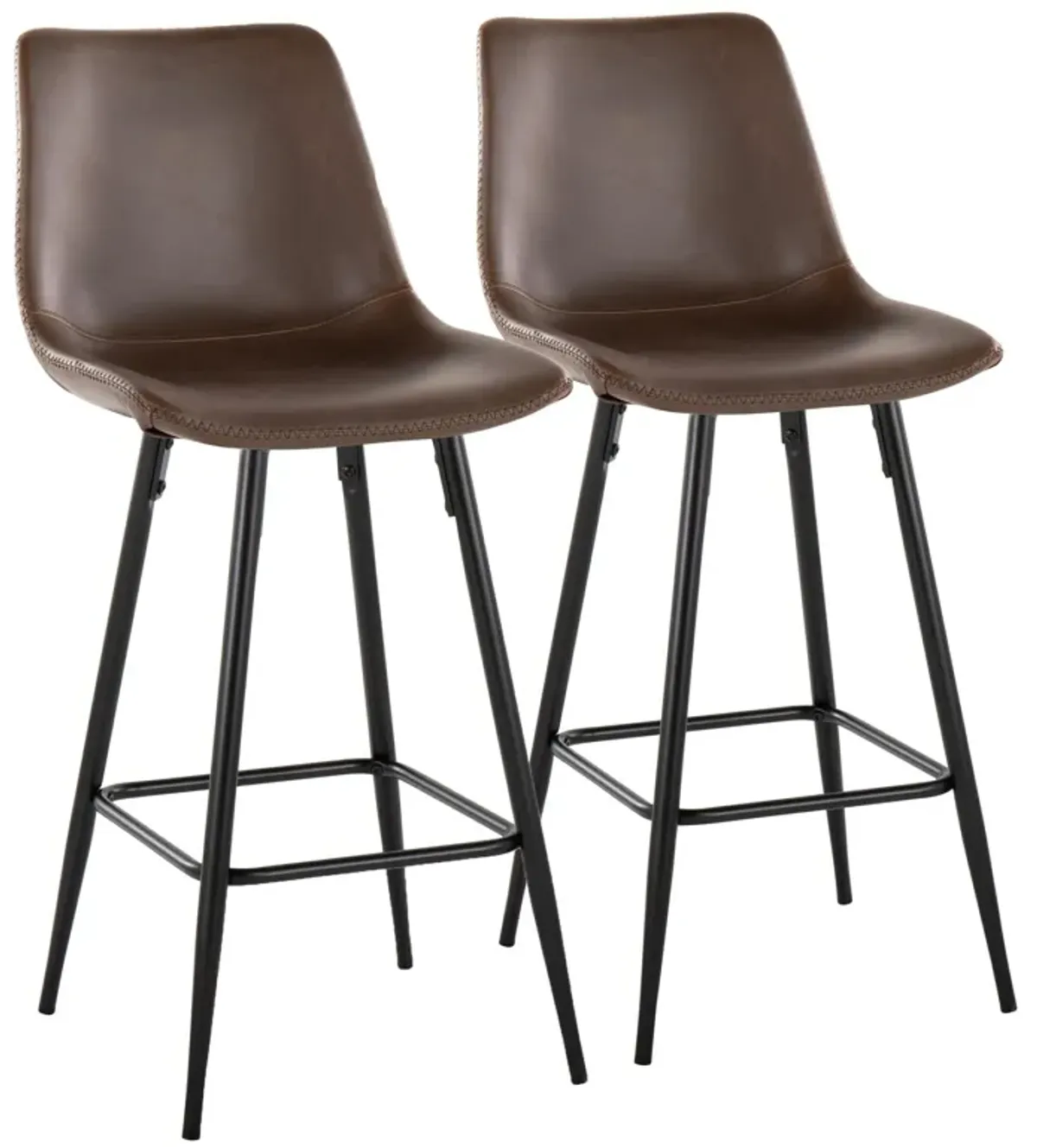 Durango - Industrial / Urban Fixed Height Counter Stool Square Footrest (Set of 2) - Black / Espresso