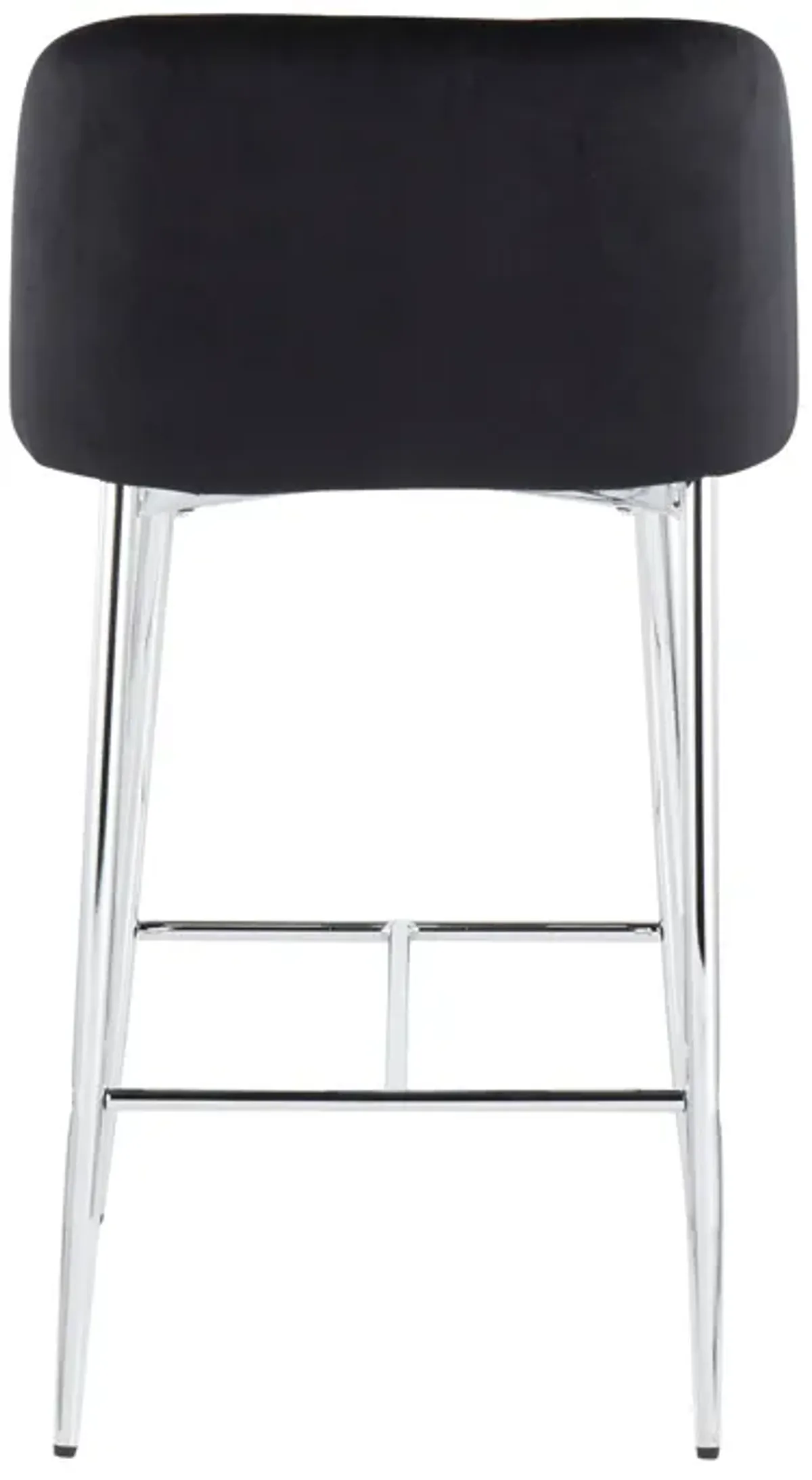 Fran - Contemporary Counter Stool (Set of 2) - Chrome / Black