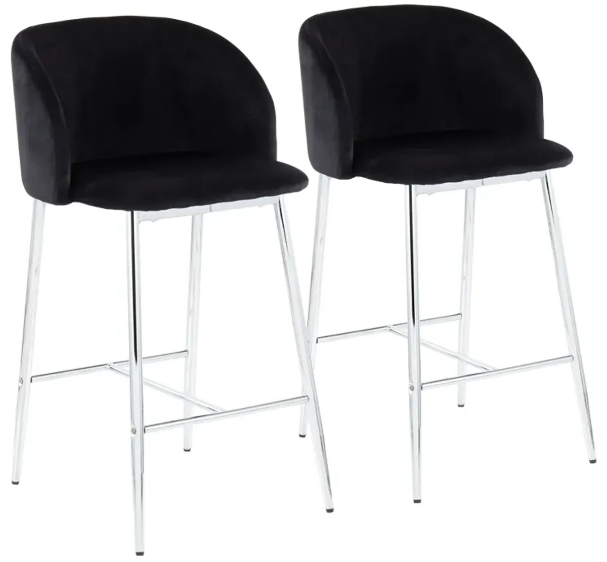 Fran - Contemporary Counter Stool (Set of 2) - Chrome / Black