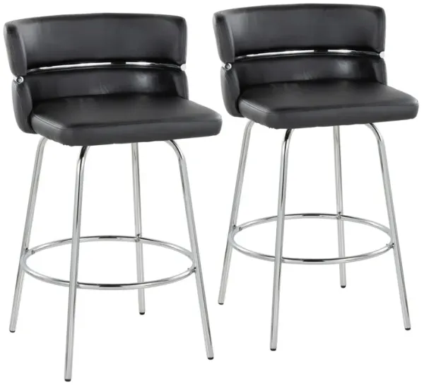 Cinch - Contemporary Fixed Height Counter Stool With Swivel With Round Footrest (Set of 2)