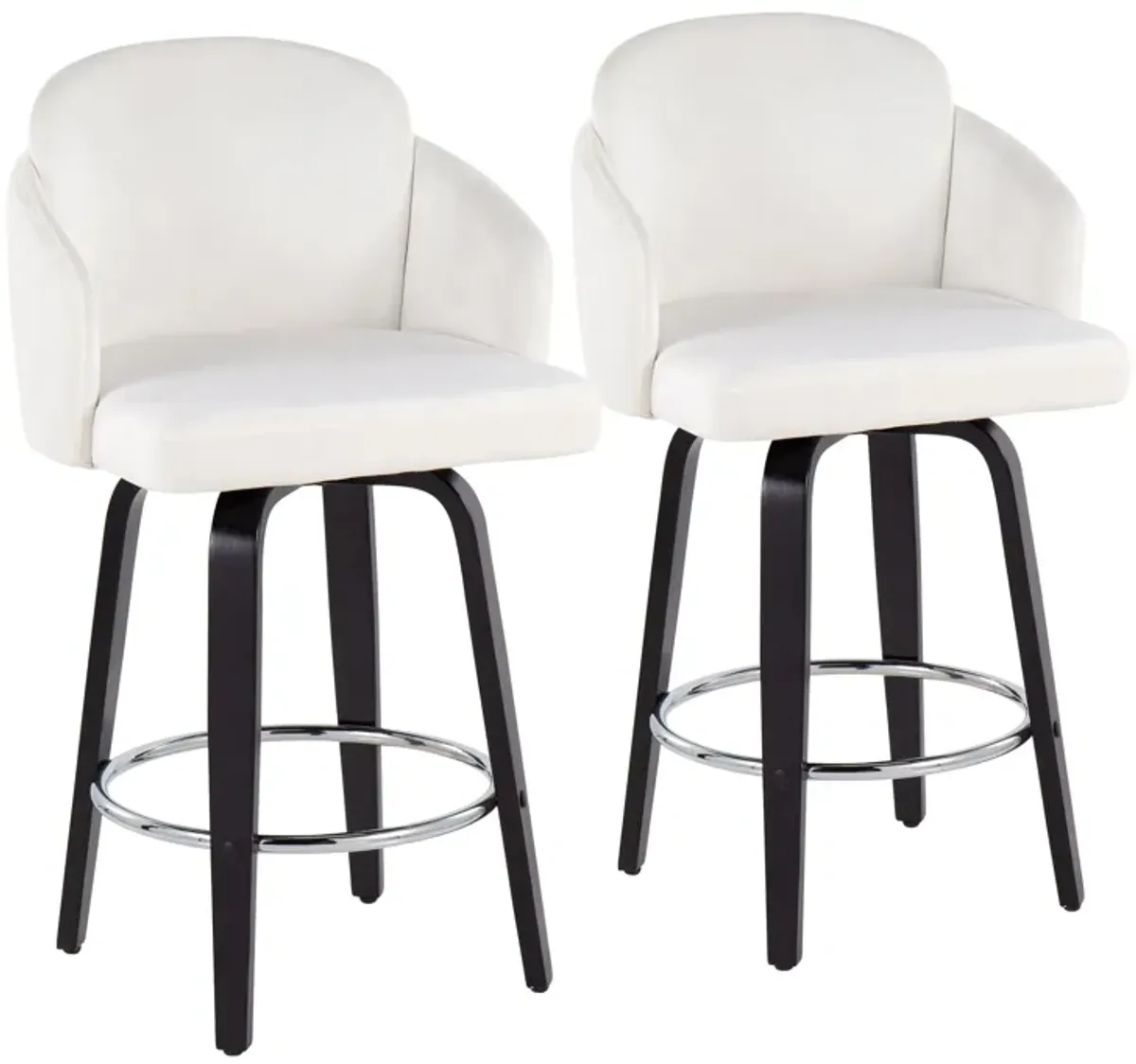 Dahlia - Contemporary Counter Stool Round Footrest (Set of 2)