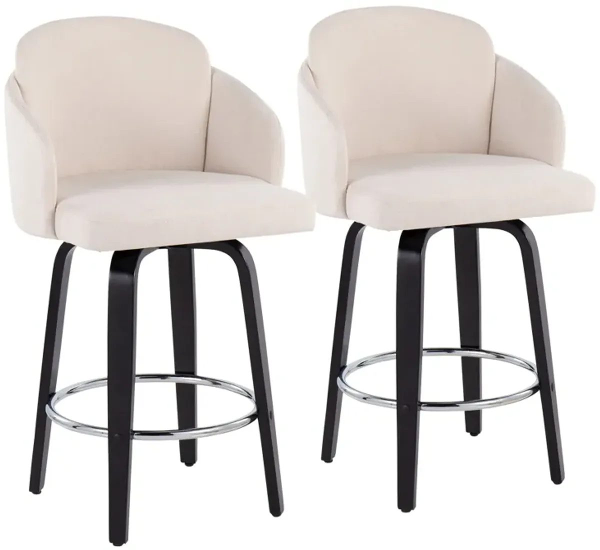 Dahlia - Contemporary Counter Stool Round Footrest (Set of 2)