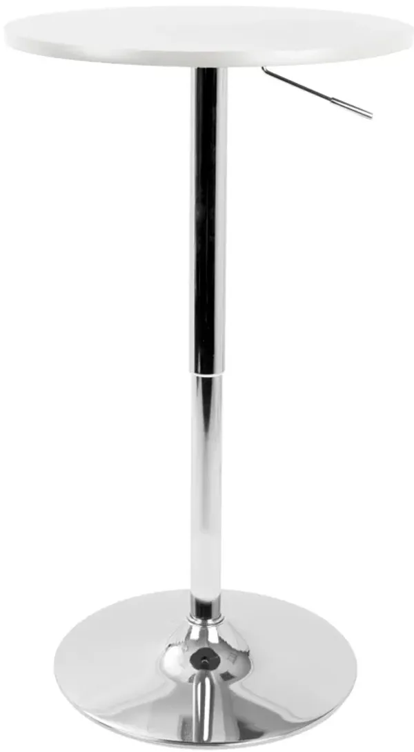 Adjustable Contemporary Bar Table - White