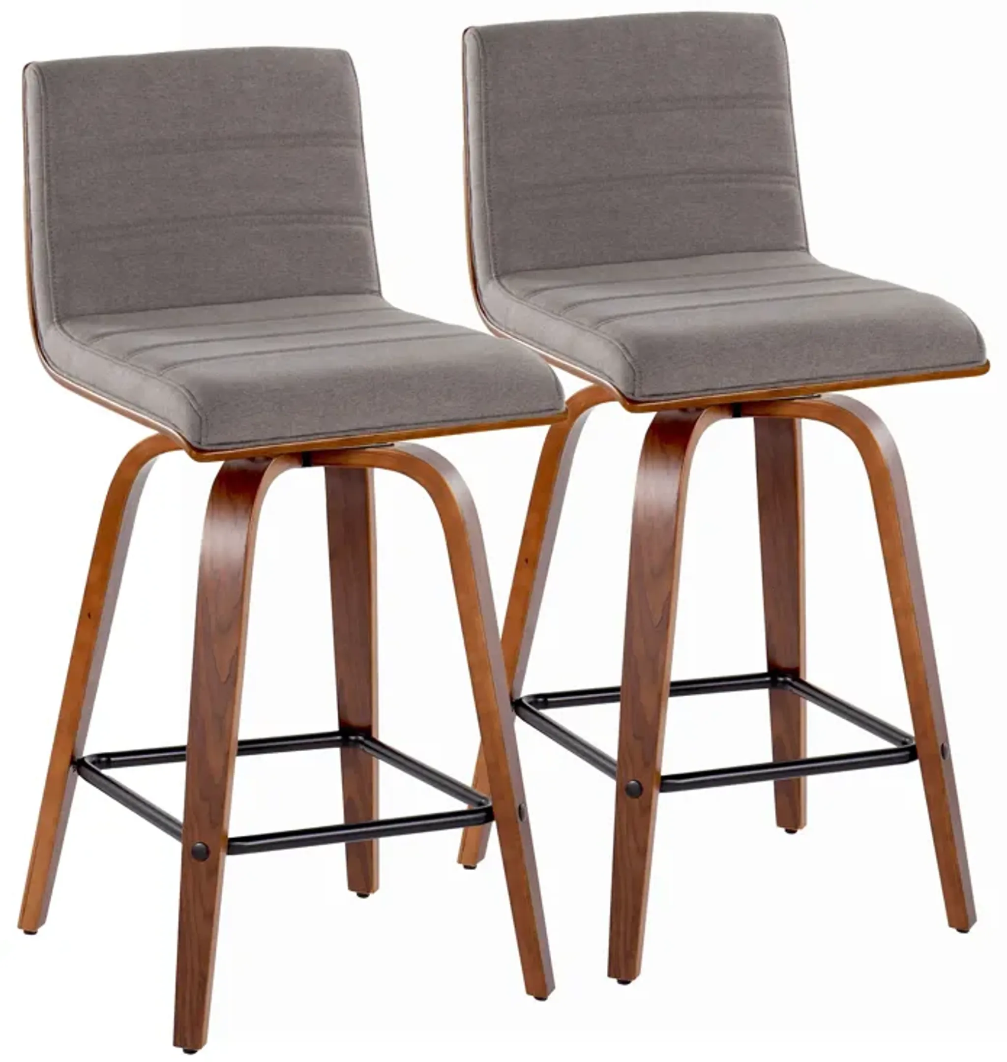 Vasari Mid Century Modern Fixed Height Counter Stool Swivel With Square ...