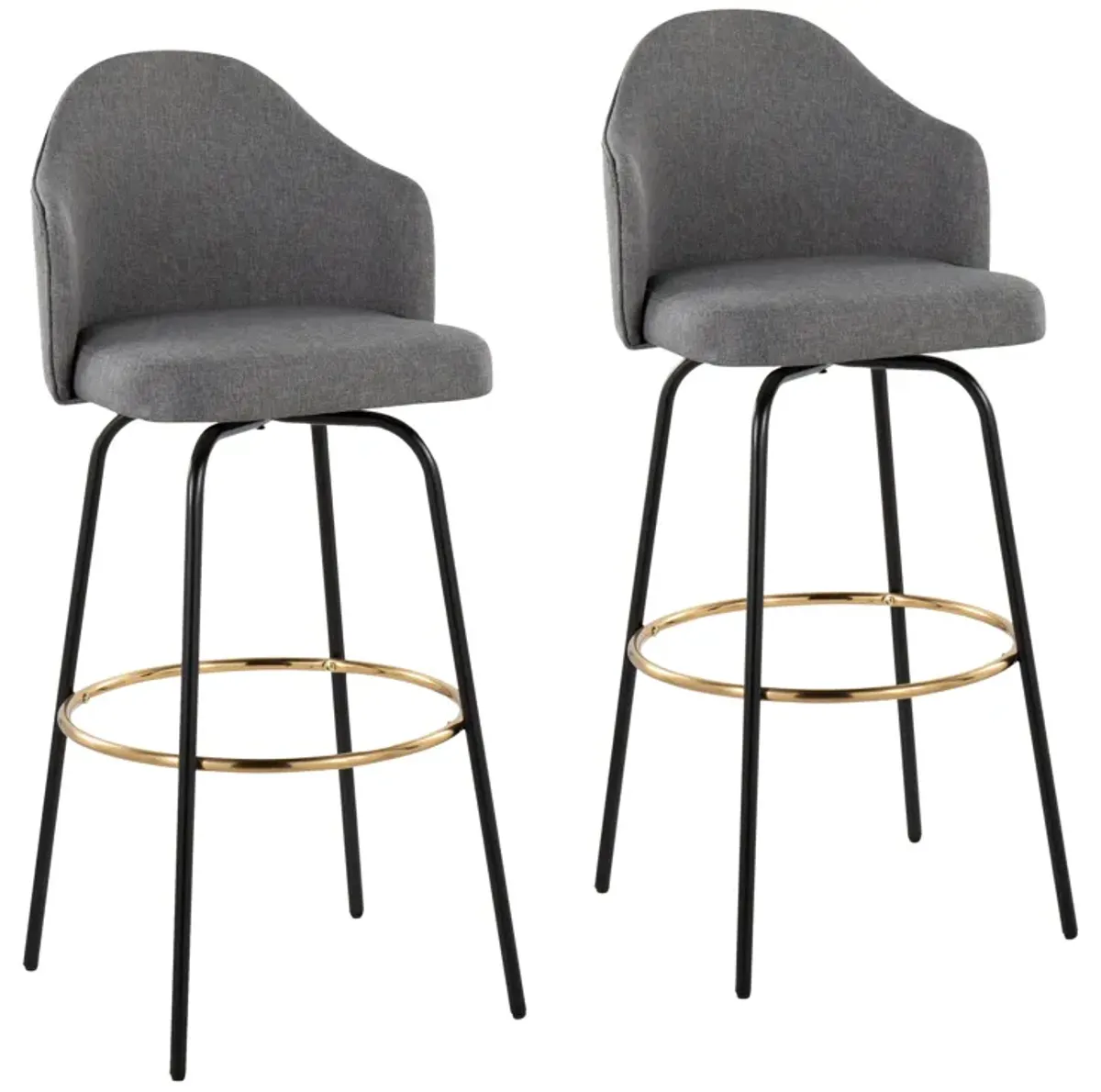 Ahoy - Contemporary Fixed Height Bar Stool Round Footrest (Set of 2)