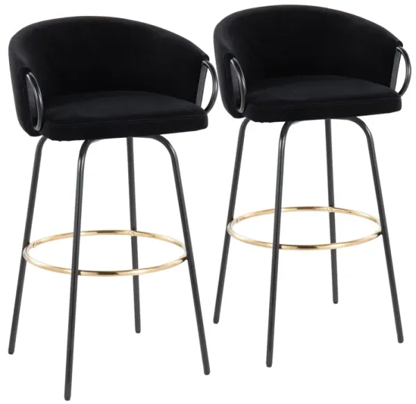 Claire - Contemporary / Glam Barstool With Footrest (Set of 2)