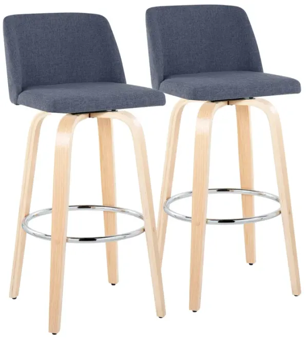 Toriano - Contemporary Fixed Height Barstool & Swivel With Round Footrest (Set of 2)