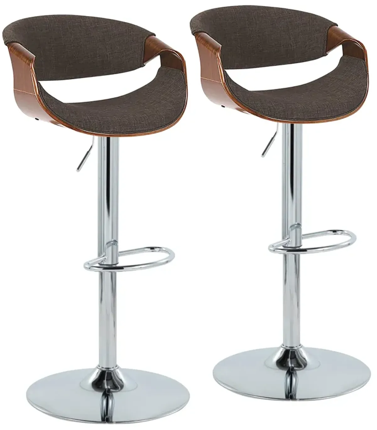 Curvo - Mid Century Modern Adjustable Barstool & Swivel (Set of 2)