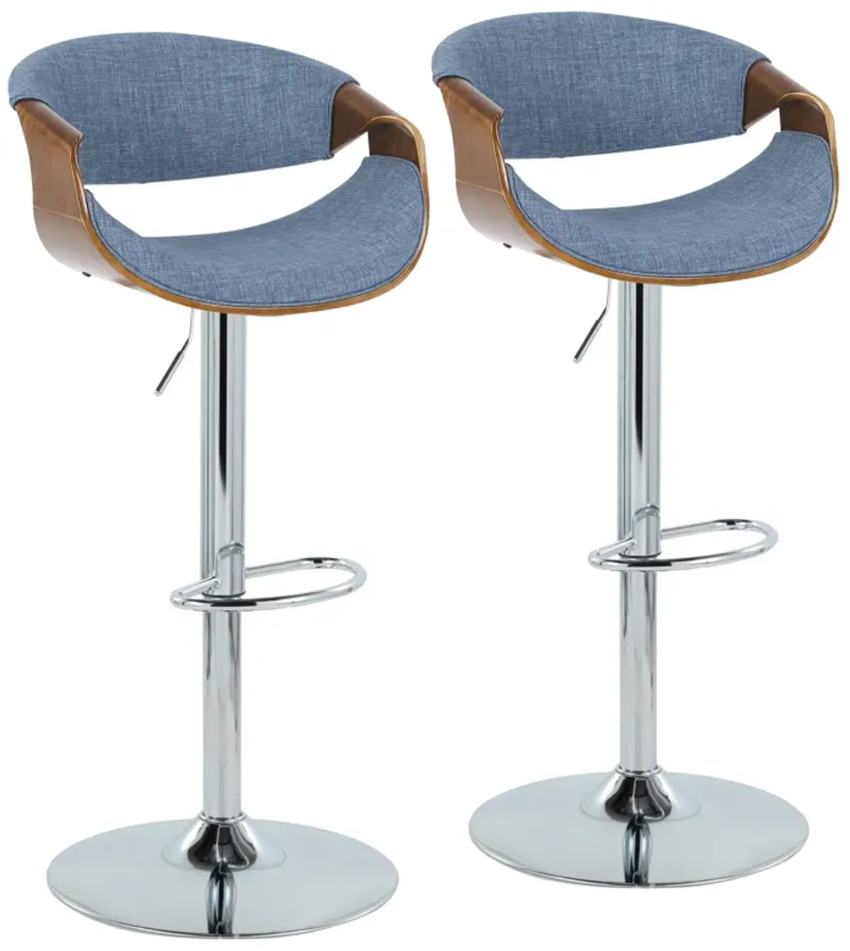 Curvo - Mid Century Modern Adjustable Barstool & Swivel (Set of 2)