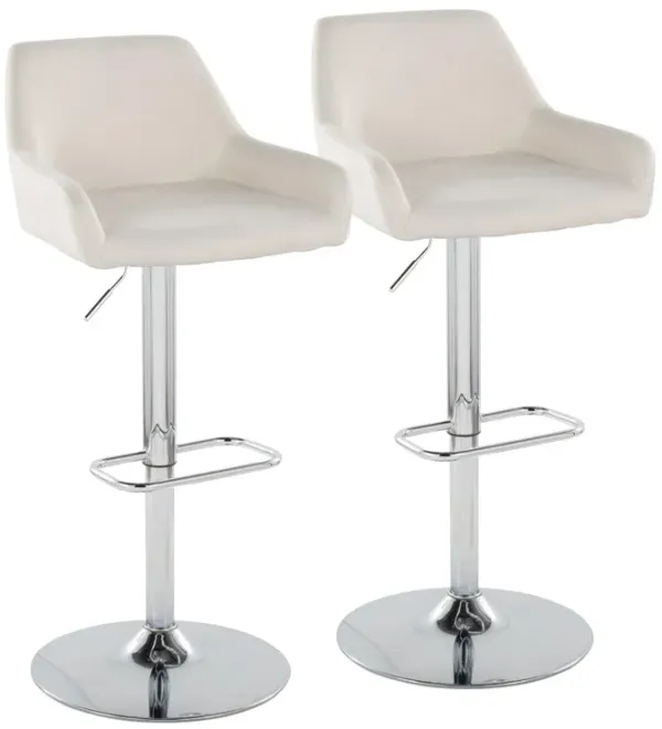Daniella - Contemporary Adjustable Barstool With Swivel With Rounded Rectangle Footrest (Set of 2)